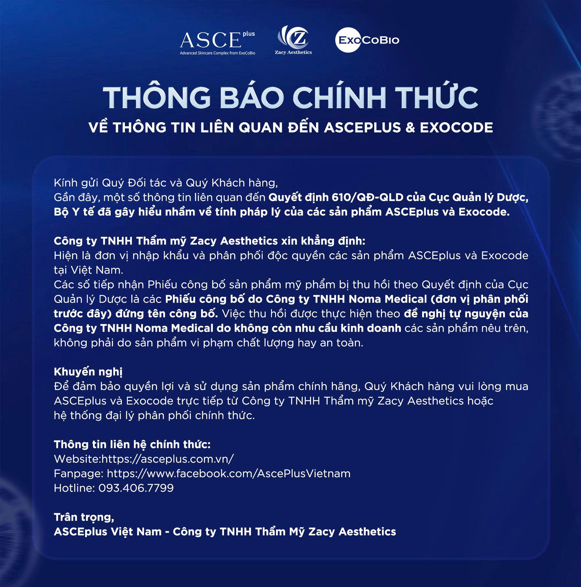Thong báo chính thức